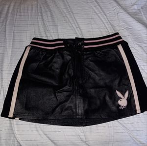Playboy black leather mini skirt